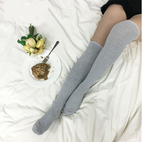 Image of Knit thigh high knee socks long Sexy stockings
