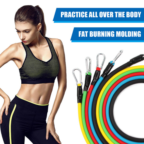 Image of 11PCS/ 13PCS Fitness Resistance Bands Workout Exercise Yoga Set Fitness Tube Yoga Stretch Training Home Gyms Elastic Pull Rope Resistance bands