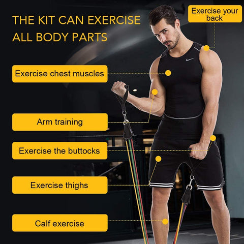 Image of 11PCS/ 13PCS Fitness Resistance Bands Workout Exercise Yoga Set Fitness Tube Yoga Stretch Training Home Gyms Elastic Pull Rope Resistance bands