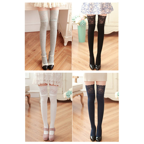 Image of 1Pair Sexy Stocking Warm Lace Thigh High Over The Knee Stockings