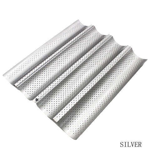 Image of 1pc! 4 Slot Wave Method Stick Mold Four Way French Bread Baking Pan U - Shaped Baking Mold High Temperature Resistant