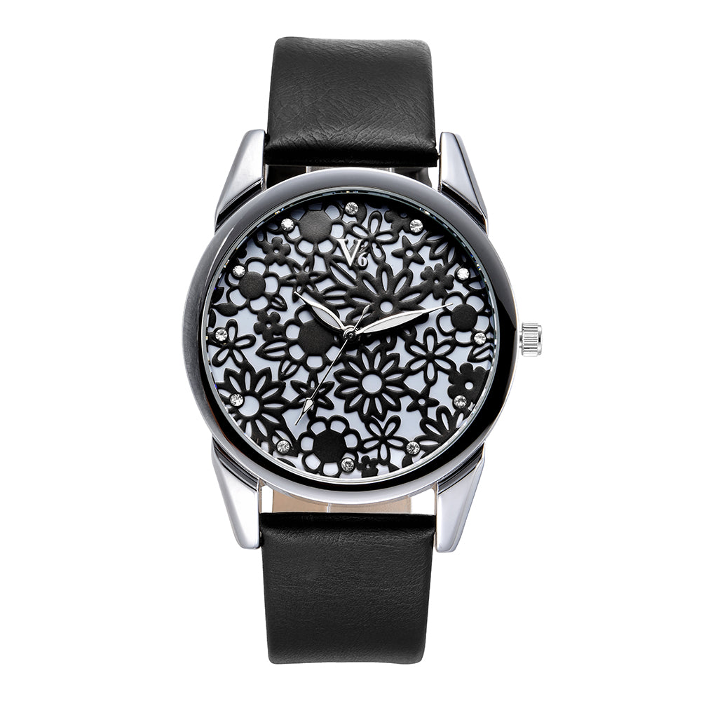 Flower Face Quartz Wrist Watch Women