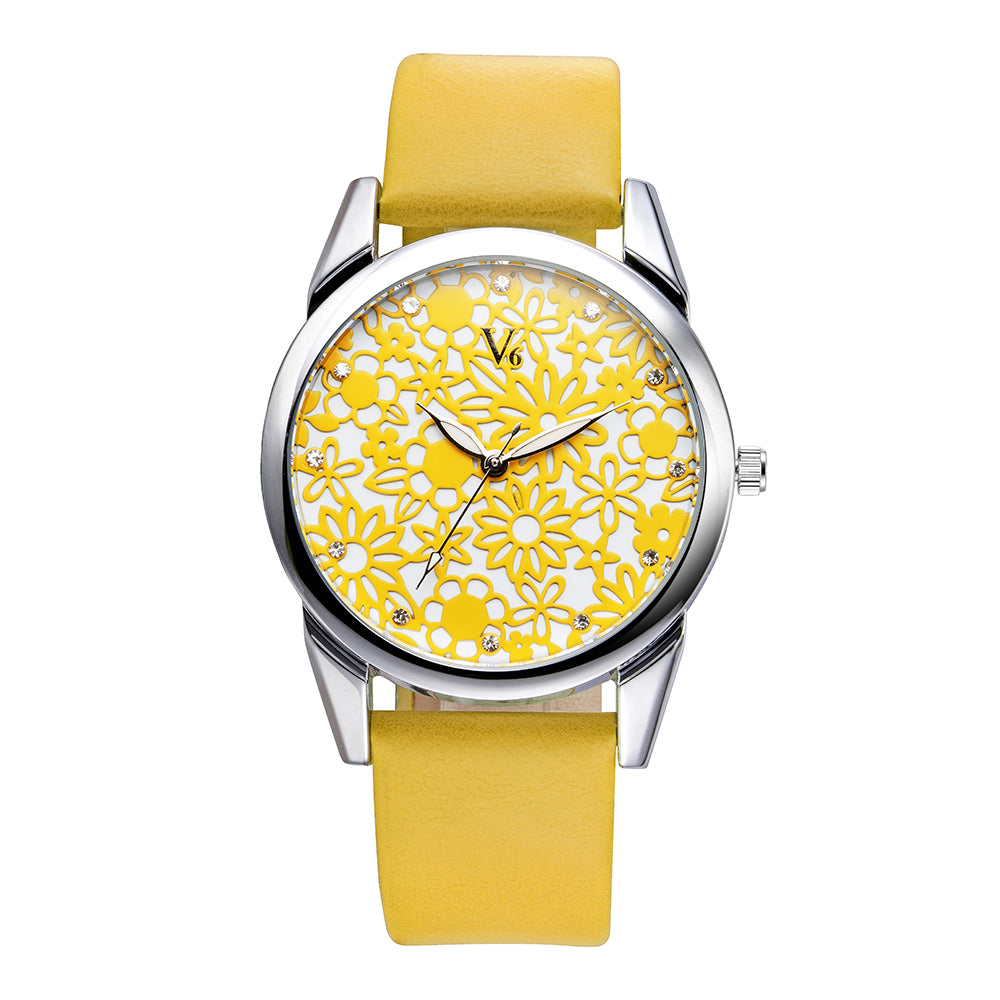 Flower Face Quartz Wrist Watch Women