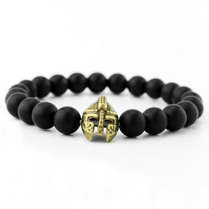 High quality matte beads bracelets Spartan warrior Mask bracelet