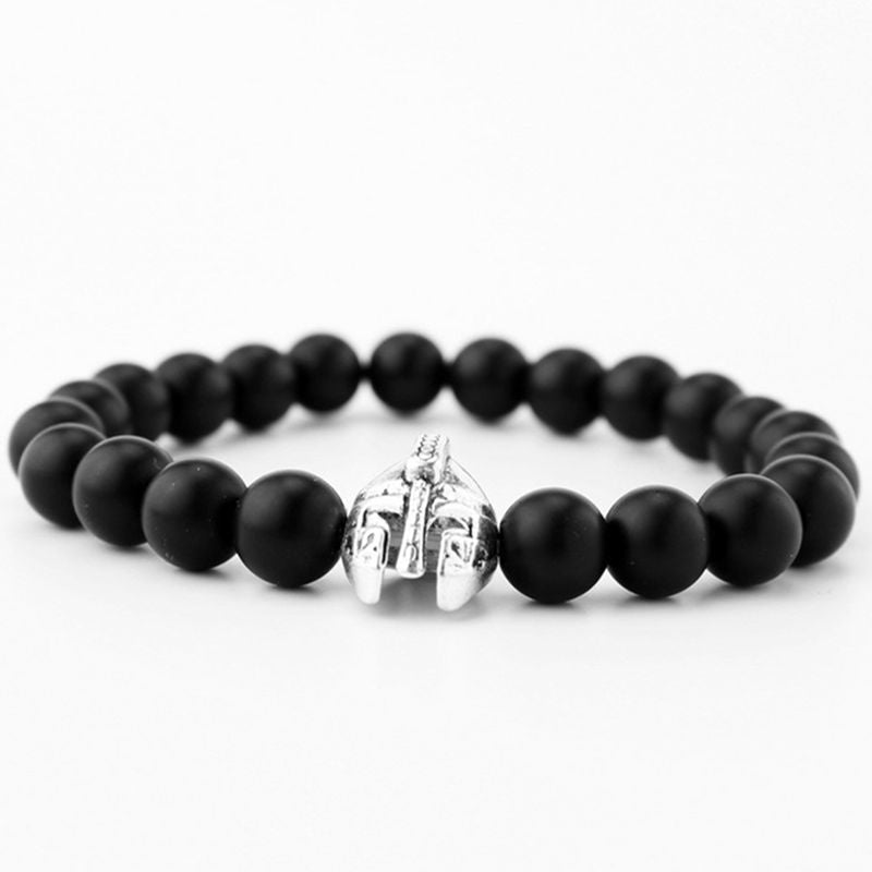 High quality matte beads bracelets Spartan warrior Mask bracelet