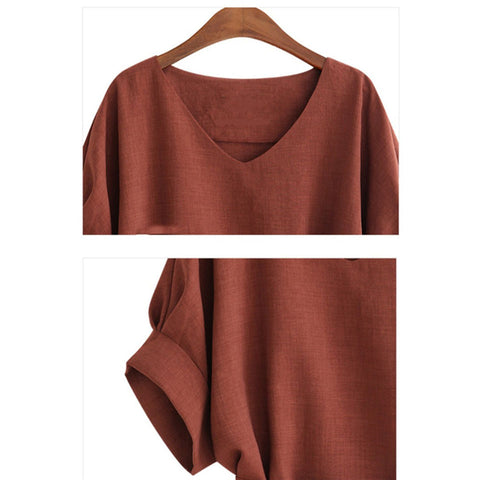 Image of Plus Size Blouse Linen Tunic sizes to 5XL