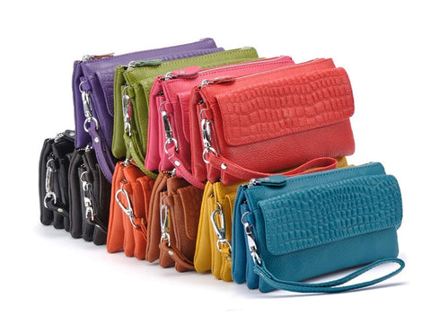 Image of Crocodile Evening Bag with shoulder strap