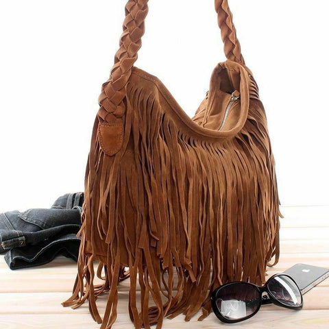 Image of 3 Colors fringed Tassel Bags Fringe Messenger Shoulder Tassel Bag Handbag Crossbody Satchel Tote Tassel HandbagShoulder Bags