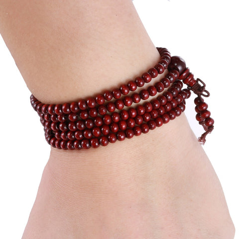 Image of Free Pray Beads 216 *5mm red color Prayer beads Natural Sandalwood Buddhist Mala Buddha Unisex bracelets & bangles Jewelry Just Cover Shipping