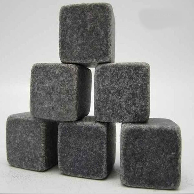 Drixon (6/9pc Set) 100% Natural Whiskey Stones Sipping Ice Cube Whisky Stone Whisky Rock Cooler Wedding Gift Favor Christmas Bar Men's gift