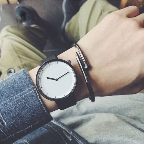 Image of Unisex wristwatches simple casual quartz leather watch waterproof