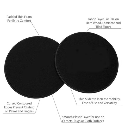 Image of 2Pcs Professional Gliding Discs Yoga Slider Fitness Disc Exercise Sliding Plate Pilates workout Abdominal Training Equipment Accessories