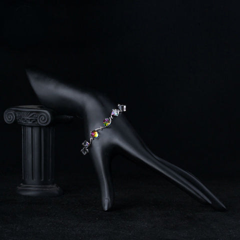 Image of Gradual change Color Cube Stellux Austrian Crystal Charm Bracelet