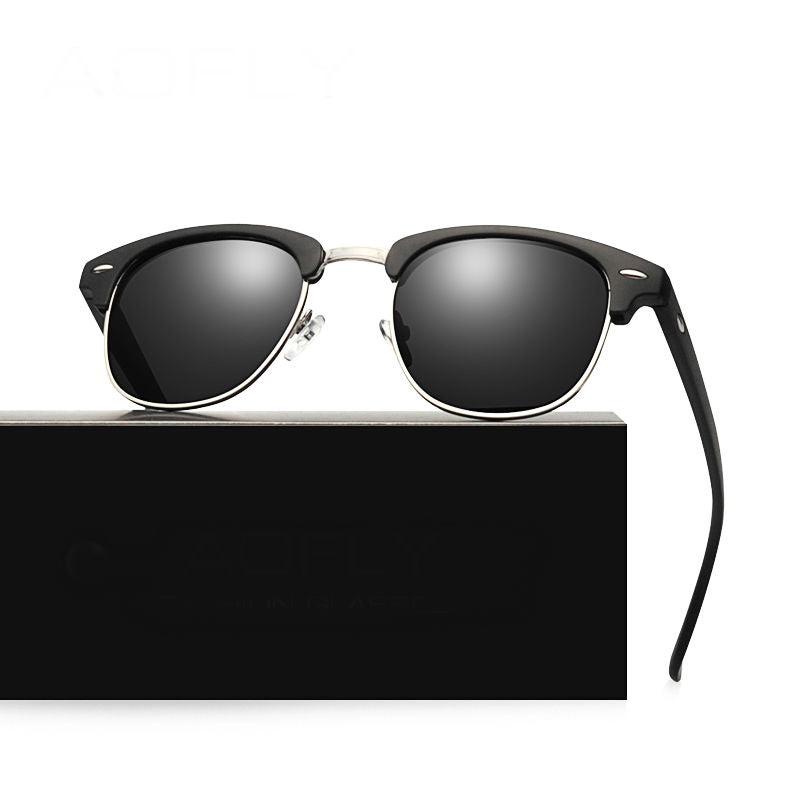 Classic Half Metal Polarized Sunglasses Men Women Brand Designer Glasses Mirror Sun Glasses Fashion