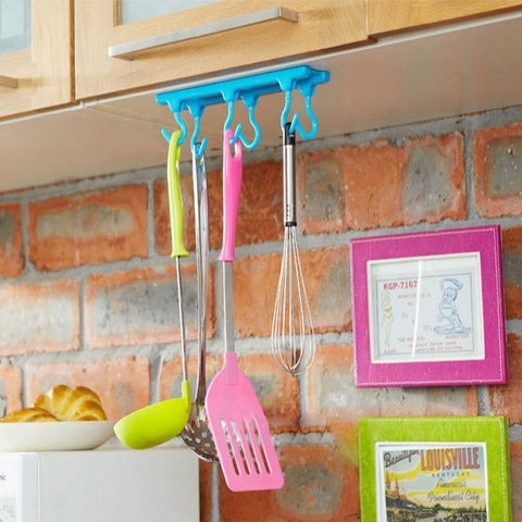 Image of 4 Color Kitchen Cabinet Wall Cabinet Hook Kitchen Storage Strong Sticky Hooks Up Wall Rails
