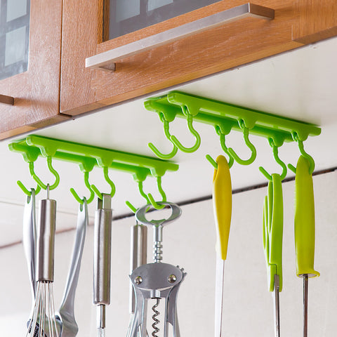 Image of 4 Color Kitchen Cabinet Wall Cabinet Hook Kitchen Storage Strong Sticky Hooks Up Wall Rails