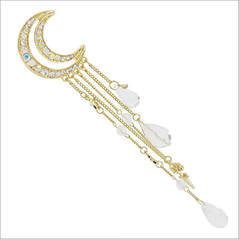 Image of Crescent Moon and Galaxy Barrette Hair Jewelry Hair Accessories for women