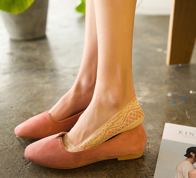 5 pairs full-circle silicone lace non-slip stealth socks