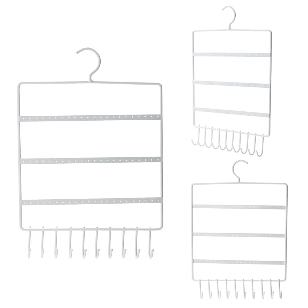 Earring and necklace Organizer with 66 Holes and 10 Hooks