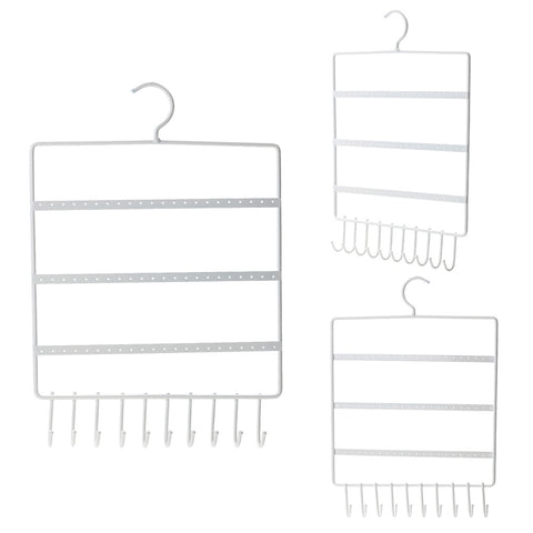 Image of Earring and necklace Organizer with 66 Holes and 10 Hooks