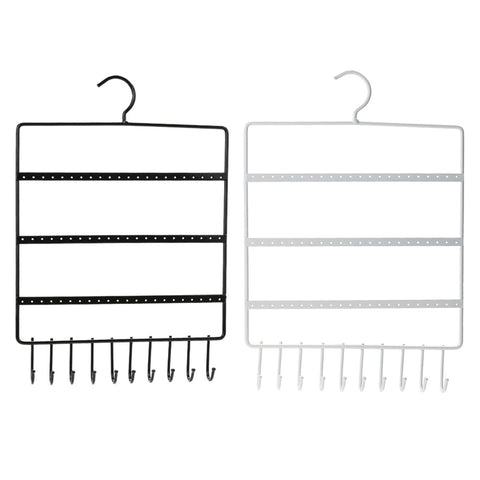 Image of Earring and necklace Organizer with 66 Holes and 10 Hooks