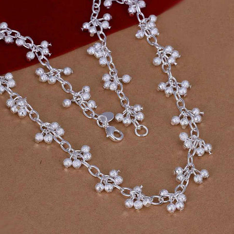 Image of Sand Bead Grape beads in silver