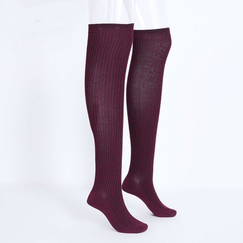 Image of Knit thigh high knee socks long Sexy stockings