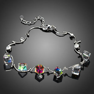 Gradual change Color Cube Stellux Austrian Crystal Charm Bracelet