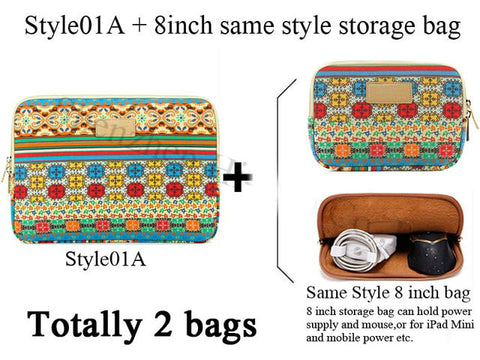Image of Genuine Bohemia Laptop Bag National Style Shockproof Waterproof Laptop Sleeve Notebook Case For Macbook 10/11/12/13.3/14/15/17"