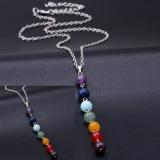 Image of 7 Chakra Gem Stone Beads Pendant Necklace Women Yoga Reiki Healing Balancing Chakra Necklaces