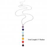 Image of 7 Chakra Gem Stone Beads Pendant Necklace Women Yoga Reiki Healing Balancing Chakra Necklaces