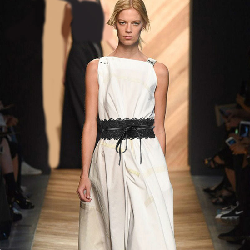 Elastic Lace Black Belts for Women Luxury Brand Designer Belts for Costumes Jeans Belt Female Wedding Dress Waistband