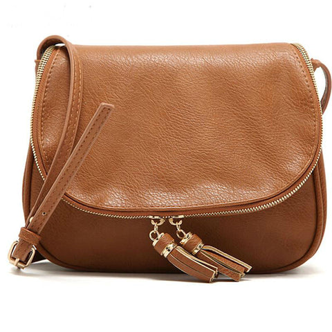 Image of Tassel Women Bag Leather Handbags Cross Body Shoulder Messenger