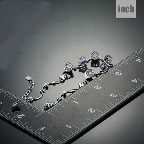 Image of Gradual change Color Cube Stellux Austrian Crystal Charm Bracelet