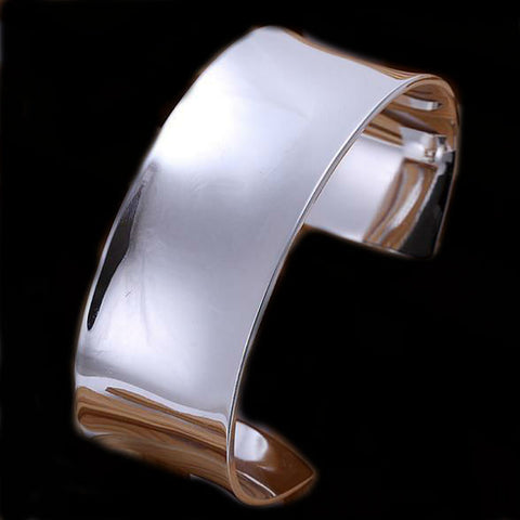 Image of 925 Silver Big Size Cuff Bracelets 28mm(w) Bangles Free Shipping