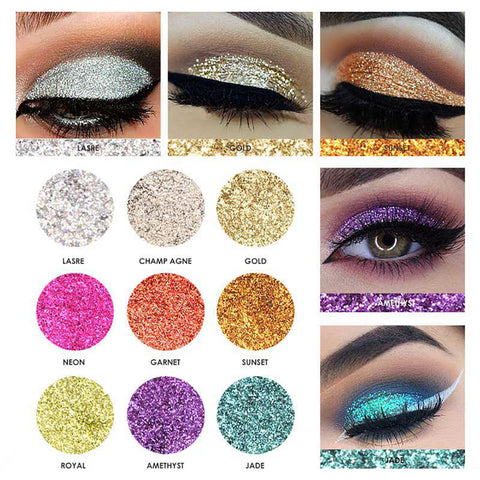 Image of 9 Color Shimmer Glitter Eye Powder Palette Matte Cosmetic Makeup Gift