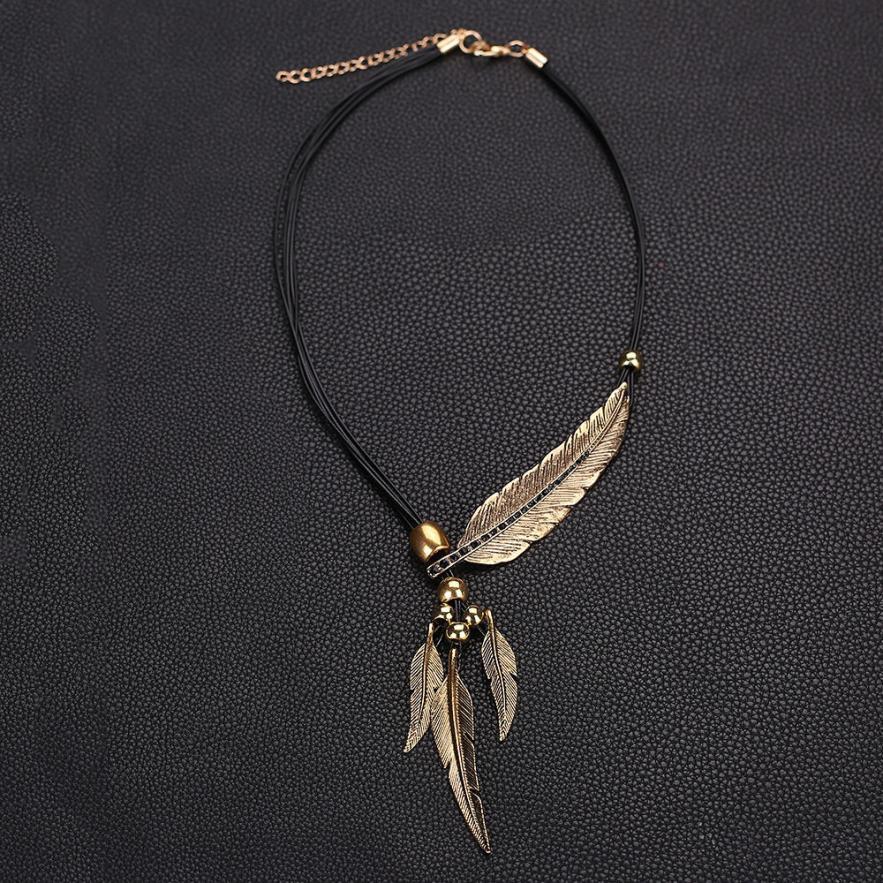 Leather & Leaf Antiqued Vintage Style with Clasp Necklace & Free Shipping