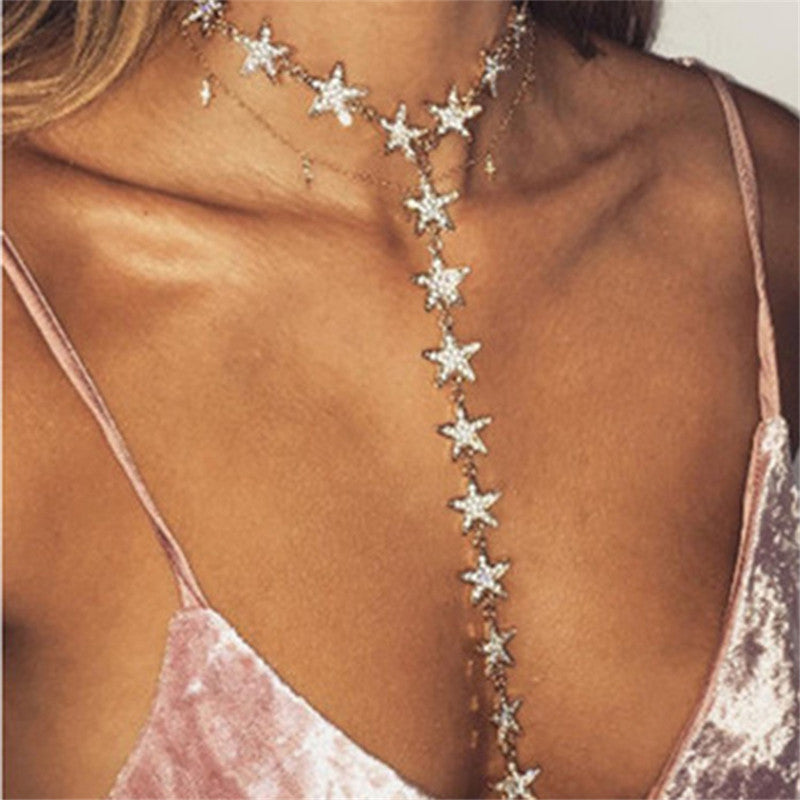 Feel like a Star Multi-Layer Star Drop Necklace