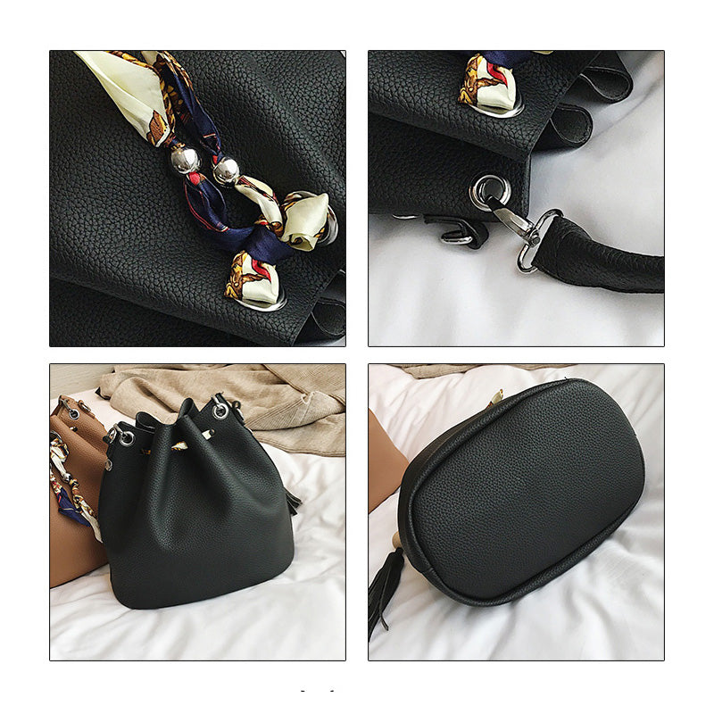 Clutch and Messenger Handbag set with tassel and Crossbody strap - Free Shipping