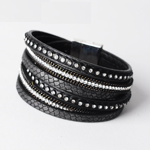 Image of Free Leather & Rhinestone bangle bracelet - (Just pay for Shipping)