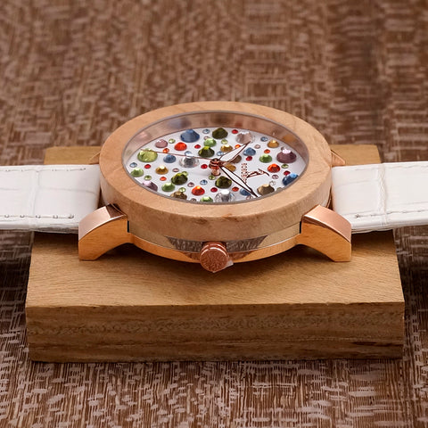 Image of Crystal Bird watch Maple face