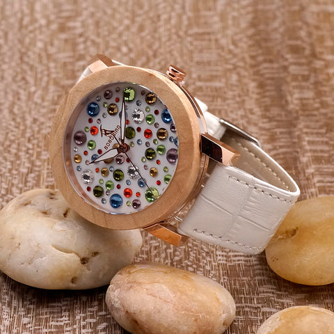 Image of Crystal Bird watch Maple face