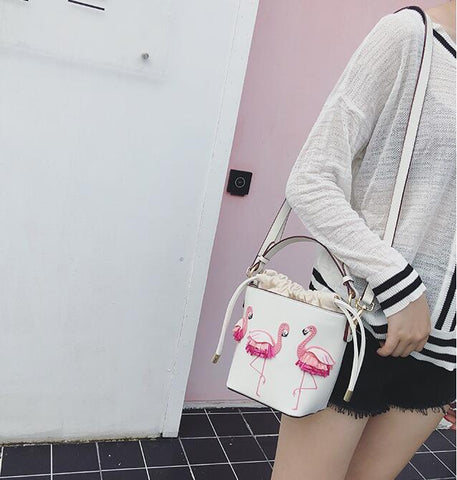 Image of Flamingo bucket bag
