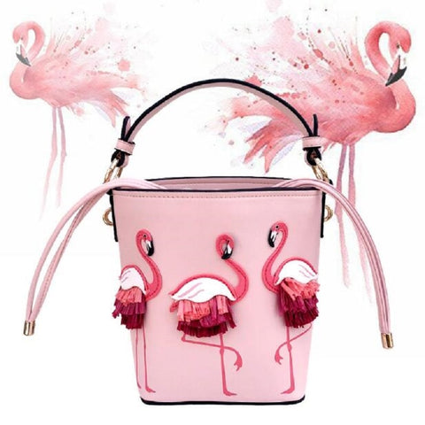 Image of Flamingo bucket bag