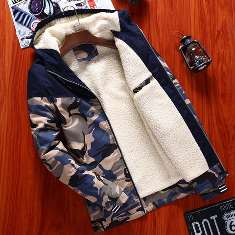 Image of Camo Jacket Men Thick Outwear Overcoat Winter Warm Mens Bomber Jackets Coats Casual Hoodies Male European New Brand Clothing 4XL