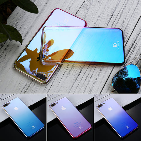 Image of For iPhone 6 6S Plus Case 5 5S SE Gradient Blue-Ray Light Case For Apple iPhone 7 7 Plus 5S 5 SE Clear Accessories Cover