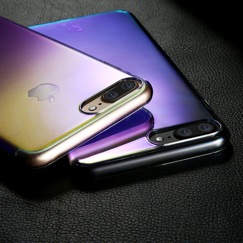 Image of For iPhone 6 6S Plus Case 5 5S SE Gradient Blue-Ray Light Case For Apple iPhone 7 7 Plus 5S 5 SE Clear Accessories Cover