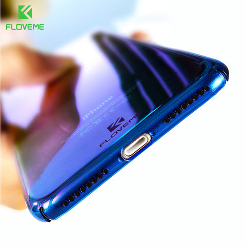 Image of For iPhone 6 6S Plus Case 5 5S SE Gradient Blue-Ray Light Case For Apple iPhone 7 7 Plus 5S 5 SE Clear Accessories Cover