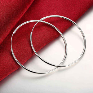 Silver plated Big Circle Hoop earrings