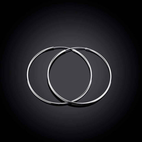 Image of Silver plated Big Circle Hoop earrings